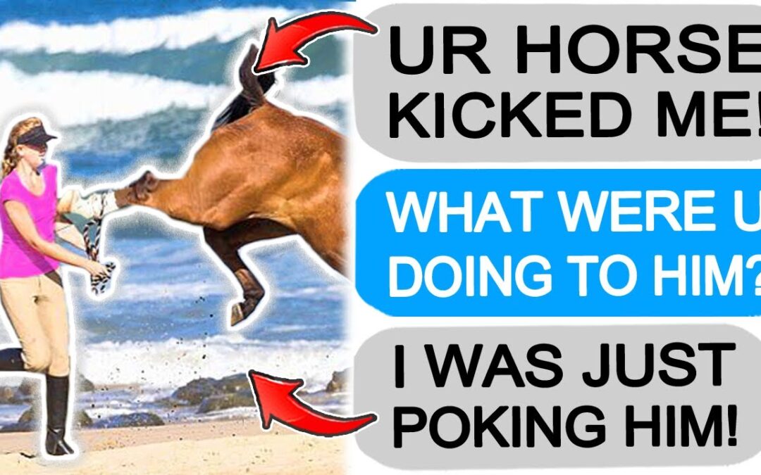 r/EntitledPeople KAREN GETS KICKED BY MY HORSE!